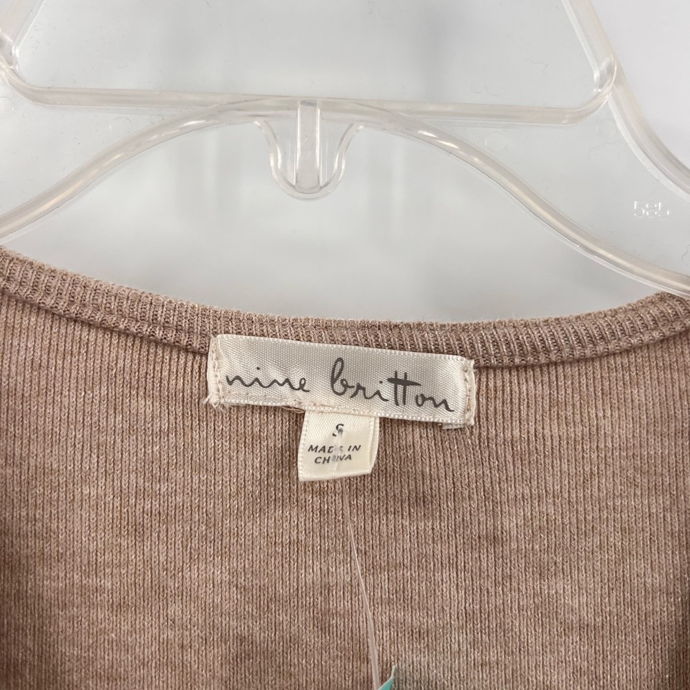 NINE BRITTON Long Sleeve Surplice Brushed Knit Top new small - Picture 5 of 12